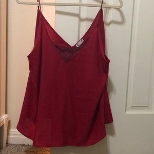 Free people hot pink tank top with lace